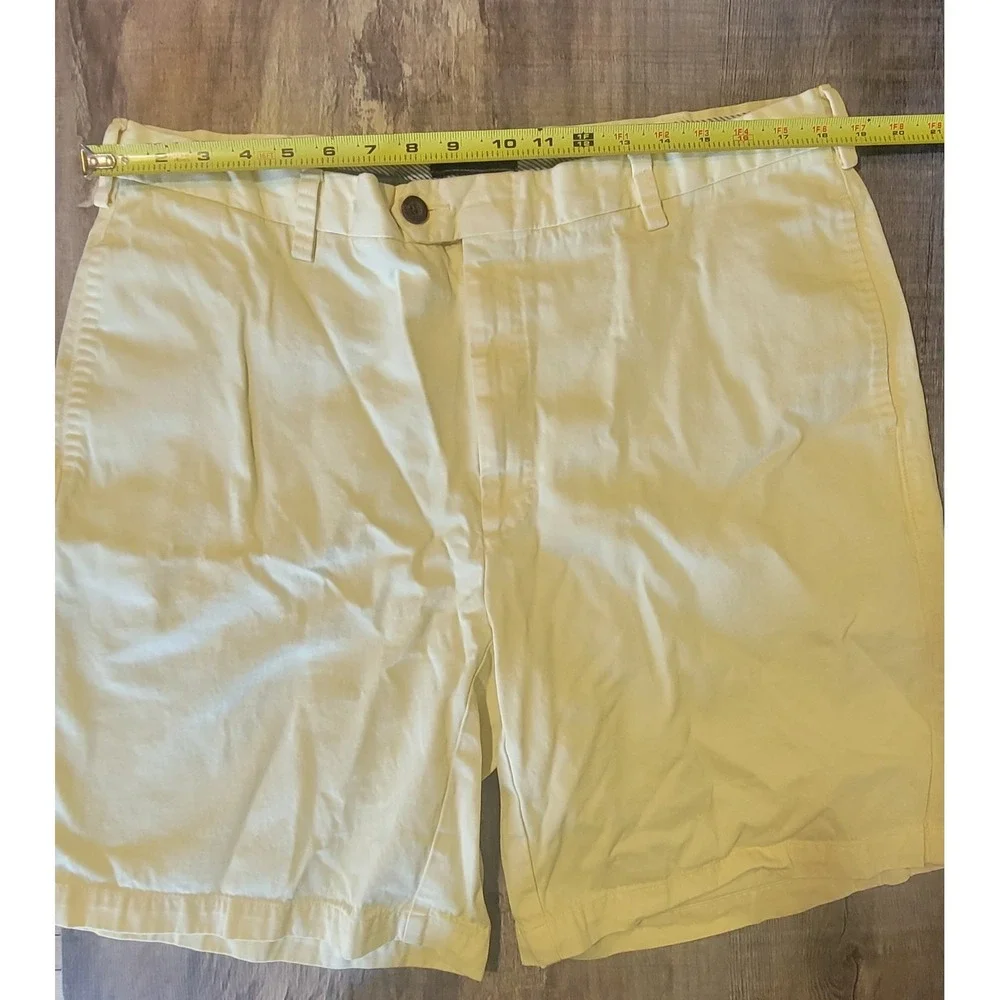 Orvis Mens 38 Yellow Flat Front Casual Cotton Chino Shorts